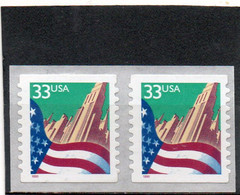 ETATS-UNIS     2 Timbres Se Tenant 33 C     1999    Y&T : 2857   Roulette   Neufs Sans Charnière - Coils & Coil Singles