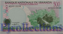 RWANDA 500 FRANCS 1998 PICK 26a UNC - Ruanda