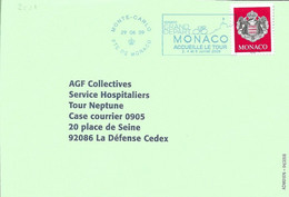 MONACO -   FLAMME : MONACO GRAND DEPART MONACO ACCUEILLE LE TOUR 2 4 5 JUILLET   2009 - BELLE FRAPPE - Storia Postale