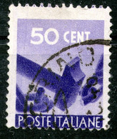 Italy,1945 50 Cent.Y&T#485,Mi#686,error Perforation,as Scan - Oblitérés