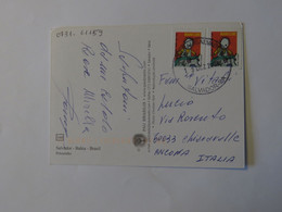 BRAZIL POSTCARD TO ITALY 2000 - Used Stamps