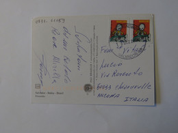 BRAZIL POSTCARD TO ITALY 2000 - Gebruikt