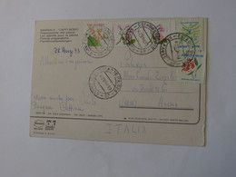 BRAZIL POSTCARD TO ITALY 1993 - Gebruikt