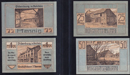 4x Oldenburg: 25, 50, 75 Pfennig + 1 Mark 1921 - J. Iwersen - Verzamelingen