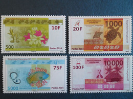 PF 2014 Y/T N° 1048 à 1051 " Nouveaux Billets En Francs CFP " Neuf** - Neufs