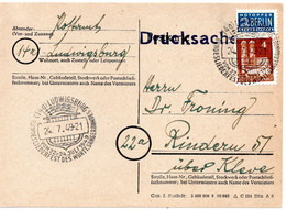 55735 - Bund - 1949 - 4Pfg Bauten EF A DrucksKte SoStpl LUDWIGSBURG - BUNDESLIEDERFEST ... -> Rindern - Muziek