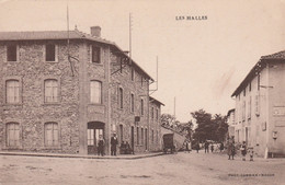 69       LES HALLES  SAINT-FOY-L'ARGENTIERE.    … Avec Café Goubier   TB   PLAN Env. 1930.   RARE - Saint-Laurent-de-Chamousset