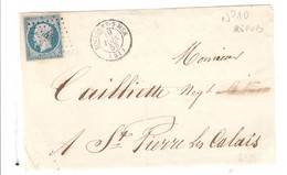 FRANCE-N° 10 Sur Devant De Lettre Boulogne  Pour ST Pierre Les Calais   19 JUIN1853 BE - 1852 Louis-Napoleon