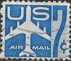 USA 1958 Air. Silhouette Of Jet Airliner - 7c Blue FU - 2a. 1941-1960 Gebraucht
