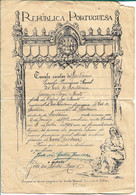 Portugal , 1925 ,  Diploma Of Completion Of The First School Degree , Joaquim Tomé Bento , Vale De Santarém - Diploma & School Reports