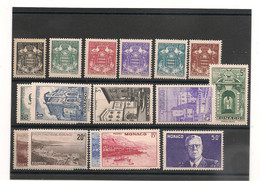 MONACO ANNÉE 1943 N° 249/264 ** - Used Stamps