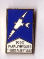 CC204 Pin's VERSION 22 Mm X 14 Mm Egf Jeux Olympiques Albertville Tignes Paralympiques Handicap Handicapé Achat Immédiat - Sports D'hiver