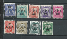 Réunion ScottJ36-J44 Yvert Taxe 36-44 (9) * Cote 25,00 $1949-52 - Timbres-taxe