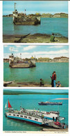 3 Postcards, Dorset, Bournemouth, Boat, Ferry Shell Bay To Sandbanks, Sandbanks To Studland Car Ferry. - Bournemouth (from 1972)