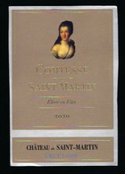 Etiquette Vin Côtes De Provence 2020 Cru Classé Château De Saint Martin Comtesse De St Mart Village De Taradeau " Femme" - Vino Rosato