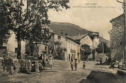 Aspres Sur Buech * La Place Du Village * Villageois Enfants * Au Dos Cachet 157ème Régiment D'infanterie - Other & Unclassified