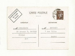 ENTIER POSTAL TYPE  PETAIN  N° YVERT 512-CP3  OBLITERE. - Cartes Postales Types Et TSC (avant 1995)