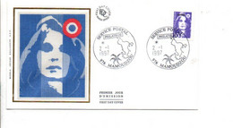 MAYOTTE FDC 1997 MARIANNE DE BRIAT 10 FRS - Lettres & Documents