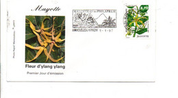 MAYOTTE FDC 1997 FLEUR D'YLANG - Lettres & Documents