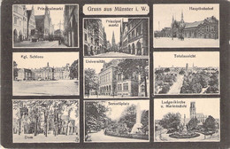 CPA France - Haut Rhin - Gruss Aus Münster I. W. - Hauptbahnhof - Kgl. Schloss - Oblitérée Bielefd - Multiples Photos - Munster