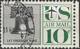 USA 1959 Air. Liberty Bell - 10c. - Black And Green FU - 2a. 1941-1960 Usati
