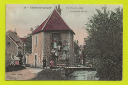 45 CHATILLON COLIGNY N°22 Un Bras Du Loing Le Moulin Bardin édit Merle VOIR 2 ZOOMS Personnages Enfants Et DOS - Chatillon Coligny