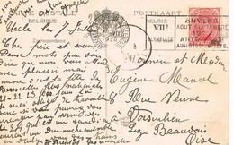 JEUX OLYMPIQUES 1920 - MARQUE POSTALE - BRUXELLES  - 07-07- - Verano 1920: Amberes (Anvers)