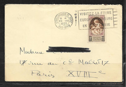 1A106 - N° 441 SEUL SUR LETTRE DE STRASBOURG DU 20/07/39 - FLAMME VISITEZ LA FOIRE EUROPE - Rotes Kreuz