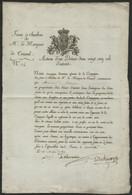 ACTION Du XVIII° Siècle En 1781 Fosses à Charbon De Mr Le Marquis De Traisnel. Action D'un Denier Portant Le N° 14. RARE - Bergbau