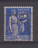 France Variéte Anneau Lune Sur YT 368 Oblitéré Type Paix 90 C Outremer - Used Stamps