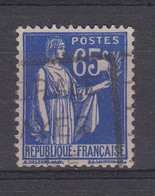 France Variéte Anneau Lune Sur YT 368 Oblitéré Type Paix 90 C Outremer - Oblitérés