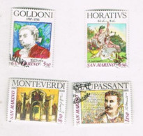 SAN MARINO - UN  1394.1397 - 1993 CELEBRAZIONI D' AUTORE (COMPLET SET OF 4)   -  USED° - Usados