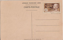 AEF - 1940 - RARE VARIETE "SANS 2" ! YVERT N° 140Aa SUR CARTE ILLUSTREE GENERAL DE GAULLE - COTE = 260 EUR - Unused Stamps