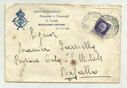 FRANCOBOLLO 5 CENTESIMI SU BUSTA GRANDE ALBERGO ABETONE E PIRAMIDI 1929 - Poststempel