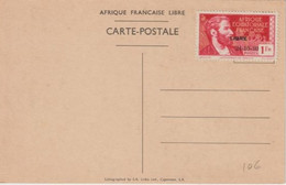 AEF - 1940 - YVERT N° 140B SUR CARTE ILLUSTREE GENERAL DE GAULLE - COTE = 25 EUR - Ongebruikt