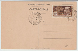 AEF - 1940 - YVERT N° 140D OBLITERE SUR CARTE ILLUSTREE GENERAL DE GAULLE - - Covers & Documents