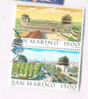 SAN MARINO - UN  1476.1477 - 1995 ESP. FILATELICA INT. BEIJING '95        (COMPLET SET OF 2 SE-TENANT)   -  USED° - Usados