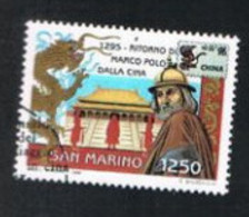 SAN MARINO - UN  1494  - 1996  MANIFESTAZIONE FILATELICA "CINA '96": MARCO POLO  -  USED° - Used Stamps