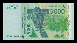 West African St. Costa De Marfil 5000 Francs CFA 2021 Pick 117Au SC UNC - Costa D'Avorio