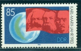 1983 Karl Marx, Engels And Lenin, Red Flag, Globe, DDR, Mi. 2788, MNH - Karl Marx