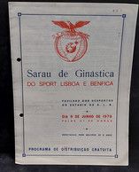 C1/5 - Publi * Programa * Sarau De Ginástica * Sport Lisboa E Benfica * 1978* Portugal - Otros & Sin Clasificación