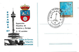 Cantabria " Espamer 87 " 1987 Matasellos Sobre Tarjeta Postal. Santander. - Otros & Sin Clasificación