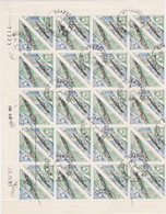 30920# CONGO TIMBRES TAXE BATEAU NAVIRE OBLITERES BAS DE FEUILLE DE 40 TIMBRES COIN DATE 23.11. 1961 - Oblitérés