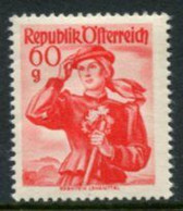 AUSTRIA 1948 Costumes Definitive 60 G . MNH / **.  Michel 905 - Ongebruikt