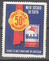 Mobiloil 50th Anniversary / 50° Aniversario Mobiloil Lubrificaçäo / Motorenoel Huile Pour Moteur Vignette Vinheta - Fantasie Vignetten