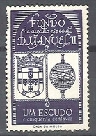 PORTUGAL Fundo De Auxilio Especial De D.MANUEL II  CASA DA MOEDA RARE RARO  Vignette Vinheta CINDERELLA - Viñetas De Fantasía