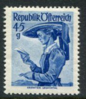 AUSTRIA 1948 Costumes Definitive 45 G . MNH / **.  Michel 903 - Unused Stamps