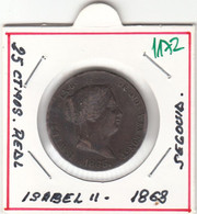 CRE1172 MONEDA ESPAÑA ISABEL II 25 CTS REAL 1868 SEGOVIA MBC - Monete Provinciali