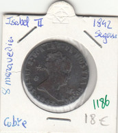 CRE1186 MONEDA ESPAÑA ISABEL II 8 MARAVEDIS 1842 SEGOVIA COBRE BC - Monete Provinciali