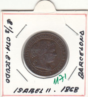 CRE1171 MONEDA ESPAÑA ISABEL II 2,5 CTS ESCUDO BARCELONA 1868 MBC - Monedas Provinciales
